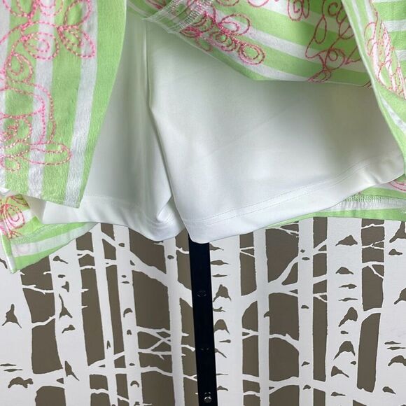 Lady Hagen Striped Embroidered Skort in Green Paradise 8 - Picture 3 of 11